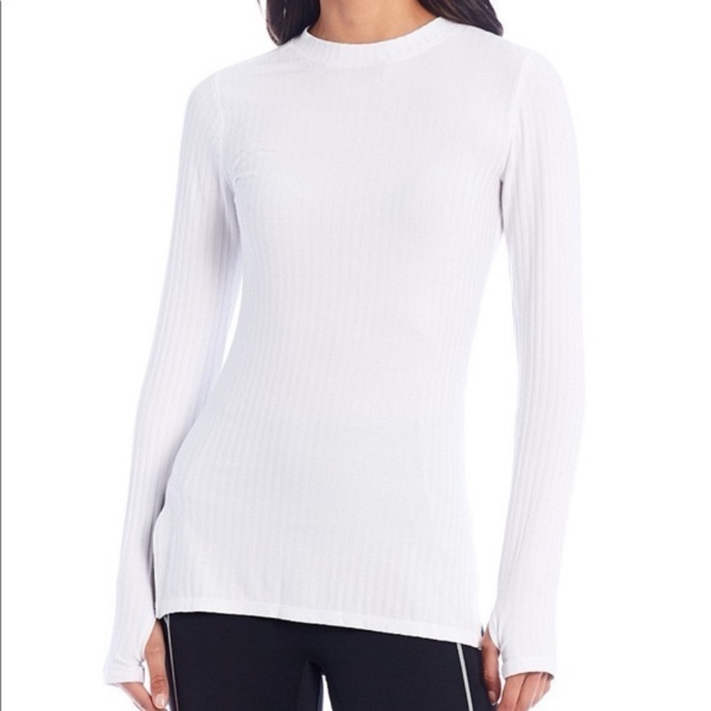 Free People FP Movement Blissed Out White Athletic Long Sleeve Size Small